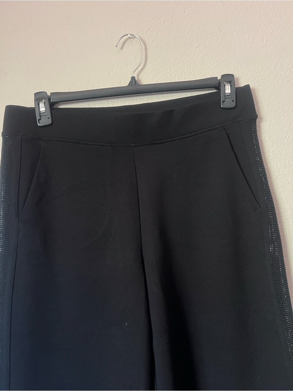 Magaschoni Black Wide-Leg Pull-On Pants with Trim